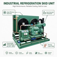 Unité de condenseur à cadre ouvert robuste et refroidie par air avec double ventilateur pour chambres froides et entrepôts frigorifiques