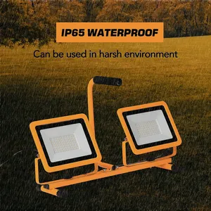 IP65 Waterproof Adjustable Metal Telescopic Twin Head Tripod Stand Work <b>Lights</b> Portable Led Flood <b>Light</b> - Product Image 4