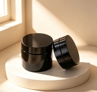 Vente en gros de pots en plastique PET noirs opaques pour gommage corporel, masque capillaire, argile, boue, baume anti-âge, contenants de stockage cosmétiques