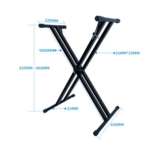 Support de piano en gros, support portable pour instrument de <span class=keywords><strong>musique</strong></span>, support de clavier de piano réglable à branche en X unique - Product Image 3