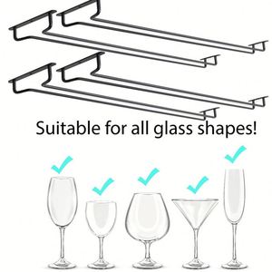 Wall Mounted Decorative Metal Hanging Cabinet Stemware Champagne Wine Cup Glass Rack Holder Storage for <b>Bath</b> Shower - Product Image 5