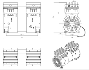 Bomba de Vacío Eléctrica Silenciosa, Pequeña/Mini, para Tratamiento de Aguas Residuales, OEM, 220V/110V, 1 Año de Garantía, Motor 100% de Cobre - Product Image 5