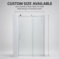 Porte de douche coulissante avec grandes roulettes, profilé en aluminium, verre trempé, cabine de douche droite moderne, sur mesure, vente en gros