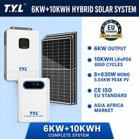 Système solaire photovoltaïque au lithium 630W 6KW 10KWH MPPT clé en main avec onduleur à onde sinusoïdale pure et stockage de batterie LiFePO4
