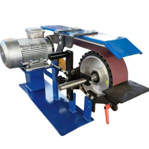 Ponceuse à bande de bureau pour le meulage de corps de réservoir, dispositif de polissage dynamique à vitesse variable, machine abrasive pour les bavures en acier inoxydable - Product Image 3