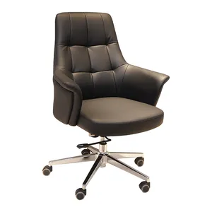 New Design Leather Swivel Executive Ergonomic Office Chairs Massage Boss Chair Commercial Leather Office Chair With Footrest