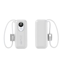 Cadeaux d'entreprise portables très demandés, mini batterie externe 5000mAh, charge rapide 22,5W, entrée/sortie Type-C, câble intégré, affichage LED numérique