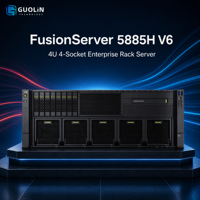 Serveur FusionServer 5885H V6 4U 4 sockets multi-nœuds pour laboratoire de recherche avec panneau de diagnostic matériel, double alimentation redondante et échange à chaud