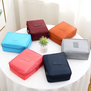 حقيبة مستحضرات التجميل المحمولة بالجملة الملونة قماش منظم ماكياج السفر مع شعار مخصص - Product Image 2