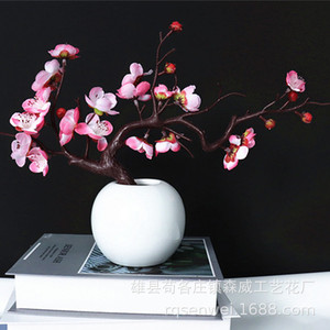 Fleurs artificielles en soie, fleurs de prunier, style chinois, décoration de la maison, bouquets de mariage, décoration inspirée du zen, bonsaï - Product Image 5