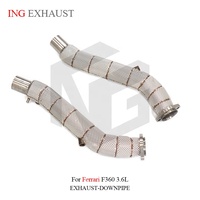 ING pour Ferrari F360 3.6L V8 – Tuyau d'échappement en acier inoxydable avec bouclier thermique – Pièces de performance automobile à haut débit