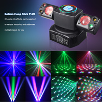 60W LED Doppelkopf Bühnenparty-Licht Laser Strobe Beam Magic Ball 4in1 Mini Moving Head Licht für Geburtstagsfeiern Bar Disco