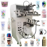 Impresora de pantalla de seda personalizable, máquina de serigrafía semiautomática para cilindro, tapa de lápiz labial cosmético, taza, botella de esmalte de uñas