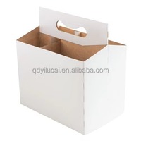 Paquete de 4 Papel Kraft liso personalizado, portador de cartón corrugado, plantilla de soporte para tazas de café de 4 Vasos de pinta