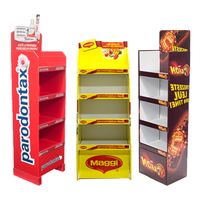 Chevalet en carton plat à 4 niveaux, présentoir en papier ondulé en PVC, étagère de présentation Tower Rack Market for Spice Advertising