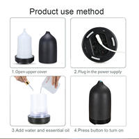 Diffuseur d'huiles essentielles en céramique pour la maison, mini humidificateur d'air ultrasonique portable, machine d'aromathérapie, lumière LED, 101200 mL, usage domestique