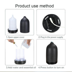 Difusor de Aceites Esenciales de Cerámica para el Hogar, <span class=keywords><strong>Mini</strong></span> Humidificador Ultrasónico Portátil, Máquina de Aromaterapia con Luz <span class=keywords><strong>LED</strong></span>, 101200 mL - Product Image 4