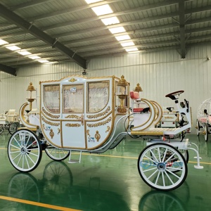 Último Modelo de Carruaje de Caballos Estilo Cenicienta, Carruaje de Cuatro Ruedas para Bodas, Carruaje Inglés Tirado por Caballos en Venta - Product Image 5