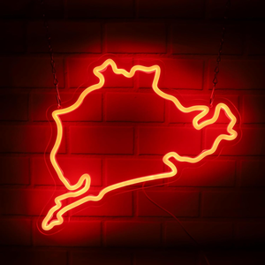 Lampe néon LED avec alimentation USB, à intensité variable, motif carte de la Nordschleife du Nürburgring Green Hell, pour décoration murale - Product Image 4