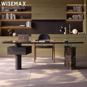 WISEMAX MÖBEL Zeitgenössisches Design Studierzimmer-Möbel Massivholz Computertisch Kreativer Heimbürotisch für Villen - Product Image 1