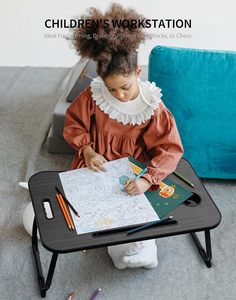 Máy tính xách tay giường bàn có thể gập lại Lap Bảng di động nghiên cứu đứng với cup chủ máy tính bảng Khe cắm nâng xử lý cho công việc bằng văn bản ăn uống - Product Image 5