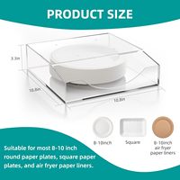 Distributeur d'assiettes en papier acrylique robuste de 4mm 8/9/10 pouces, organisateur de comptoir de cuisine mural pratique, outils de gâteau à usage extérieur