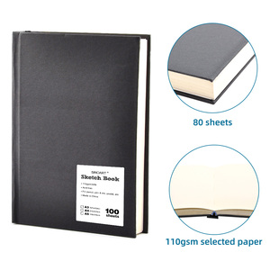 Sinoart hardbound sketchpad cho vẽ tùy chỉnh 100 sheets nghệ sĩ phác thảo Cuốn sách với Matt Đen bìa cứng - Product Image 3