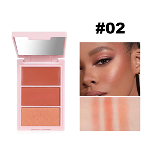 Paleta de Maquillaje 3 en 1 <span class=keywords><strong>Handaiyan</strong></span>: Corrector, Iluminador y Rubor en Polvo, Paleta de Rubor en Crema al por Mayor, Marca Privada - Product Image 2