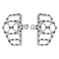 Repose-pieds larges noirs/chromés pour Harley Touring Electra Street Glide Sportster Dyna Heritage Softail moto