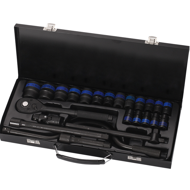 Metric1/4-Inch Drive 24pcs Socket Wrench Set Mechanic Tools Kit Bit Sockets for Automotive Repair Household Tool Set