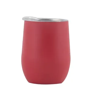 Gobelet thermique en acier inoxydable à double paroi de 12 oz avec logo personnalisé, revêtement en poudre, forme d'œuf, pour café, vin, etc. - Product Image 3