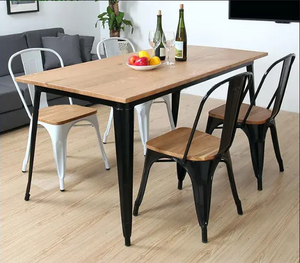 Vendita calda fabbrica durevole industriale impilabile <span class=keywords><strong>Vintage</strong></span> metallo ristorante sala da pranzo Tolixes sedie e <span class=keywords><strong>tavolo</strong></span> - Product Image 1