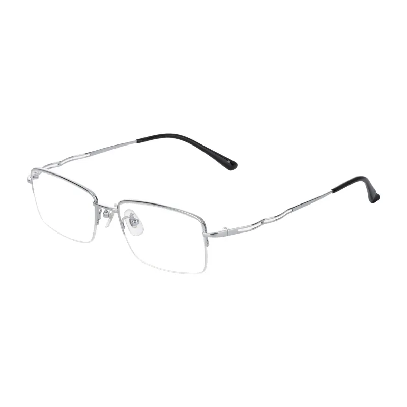Quality Half Rim Rectangular Frames Titanium Eyeglasses Private Label Customize Eyeglass