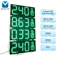 Panneau d'affichage LED vert pour prix de l'essence en extérieur pour station-service aux États-Unis 8.889/10 8.889