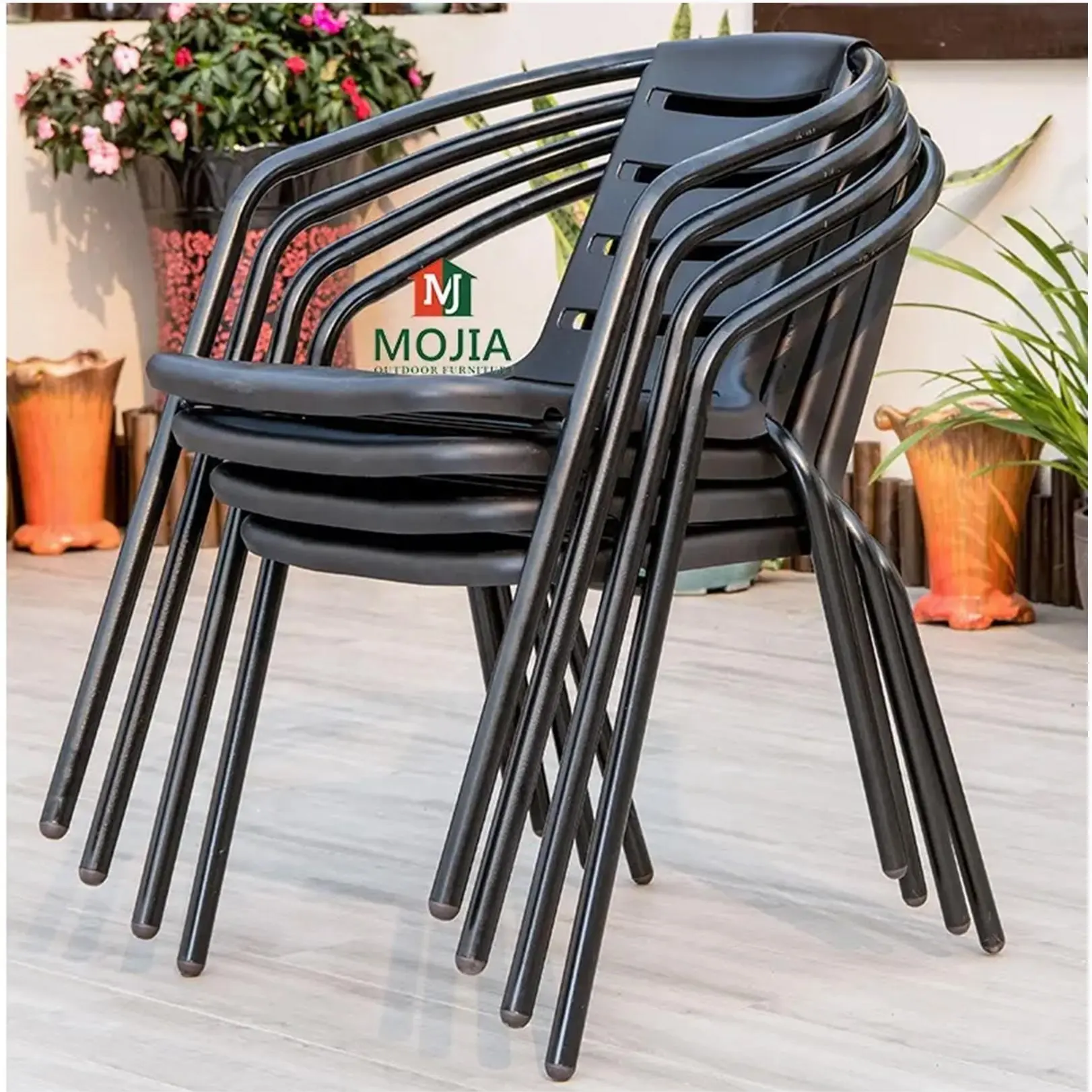 Gartenmöbel neues Design Freizeit Balkon Design Möbel Outdoor Tisch und Stuhl Terrasse Kunststoff Stühle Set 2