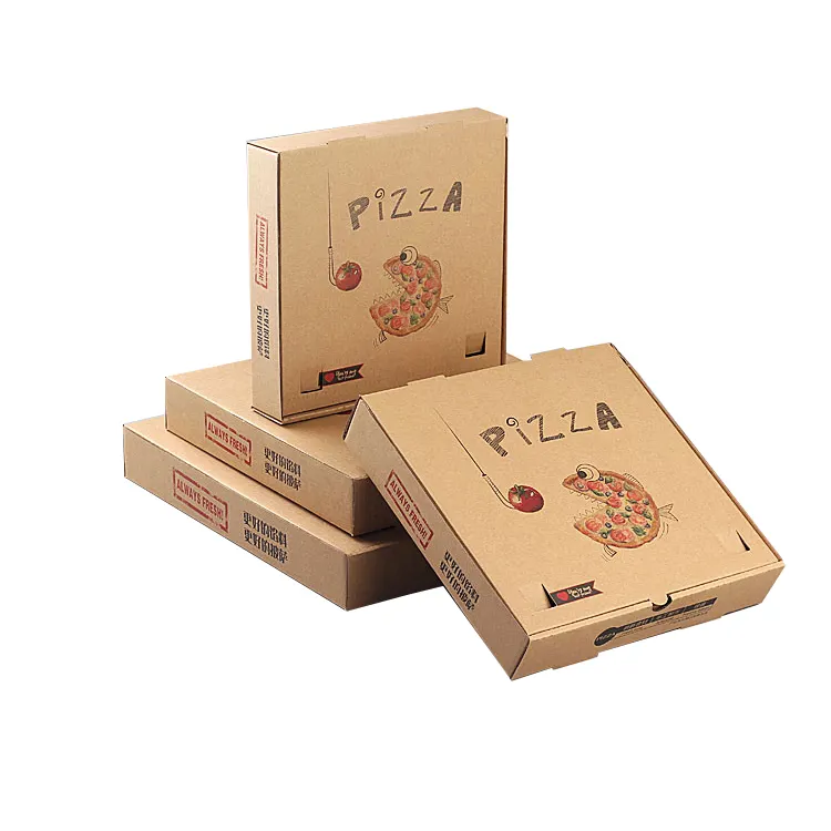 Cajas de pizza personalizadas 33x33 cartón corrugado para llevar caja de embalaje de alimentos de pizza de cartón con logotipo