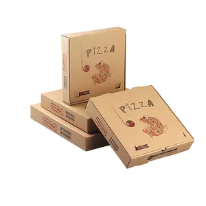 Custom Pizza Boxes 33x33 Corrugated Carton Takeaway Cardboard Pizza Food Packaging Box With Logo