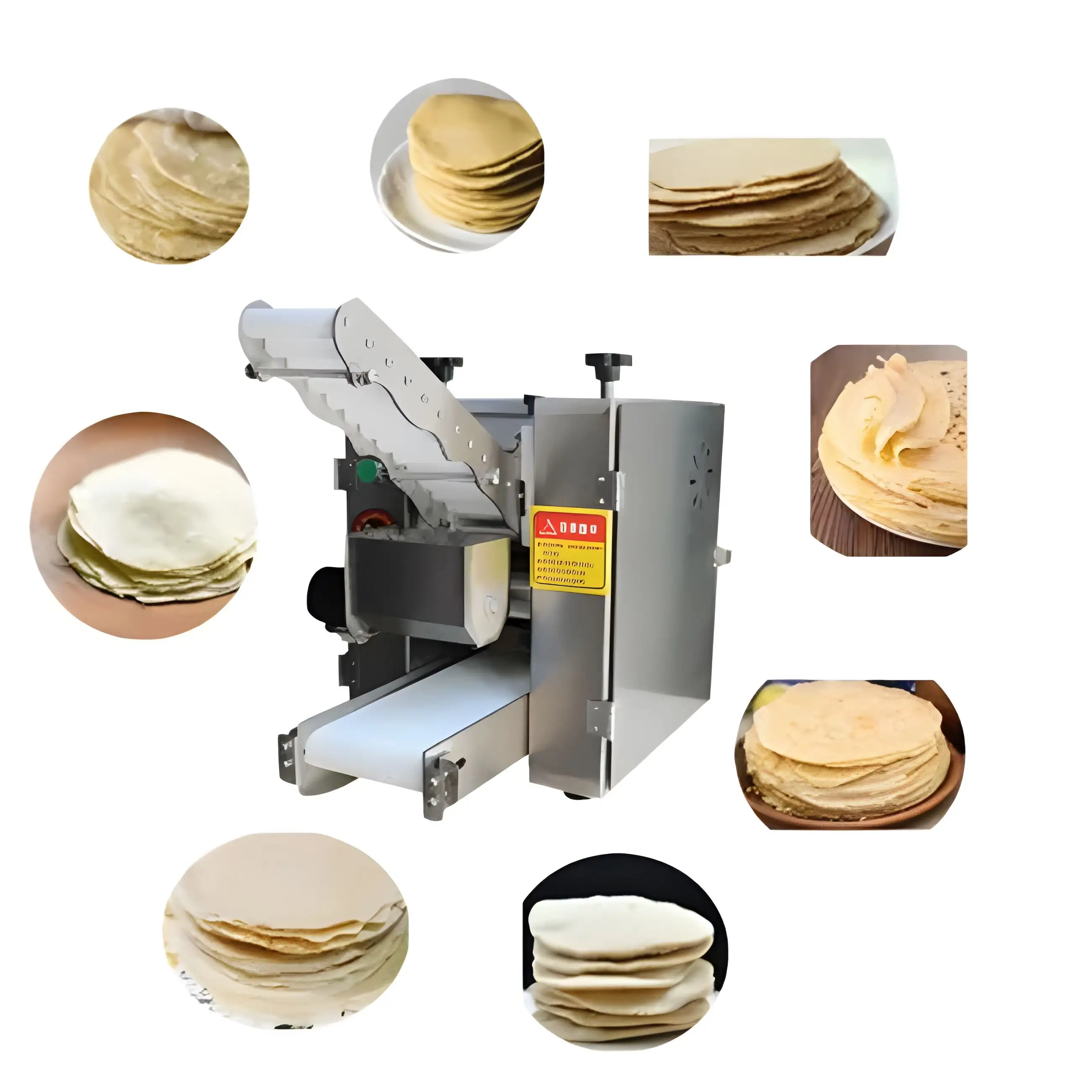 फूड शॉप रोटी मशीन / टॉर्टिला / मोमो / लाचा पराठा / चपाती बनाने की मशीन रोटी ब्रेड मेकर