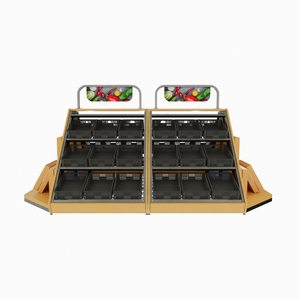 Étagère de présentation de légumes double face en bois et métal, durable et pratique, taille personnalisée - Product Image 6