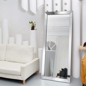 Full Length <strong>Mirror</strong> Standing <strong>Hanging</strong> Rectangle Bedroom Floor Dressing <strong>Mirror</strong> Wall-Mounted <strong>Mirror</strong>, Stainless Steel Frame - Product Image 2