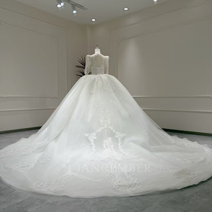 Robe de mariée élégante Jancember XX45 à col en V, motif en dentelle brodée, style empire, pour les fêtes - Product Image 3