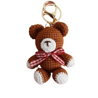 2025 fait à la main au crochet poupée ours porte-clés mignon Animal brun ours en peluche créatif cadeau jouet sac breloque pendentif porte-clés