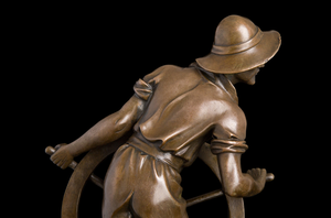 Statue de Capitaine Nautique Classique en Bronze DS-169, Sculpture de Timonier en Cuivre, Figurine de Capitaine Nautique Célèbre, Art <span class=keywords><strong>Antique</strong></span> Fait Main, <span class=keywords><strong>Statuette</strong></span> - Product Image 5