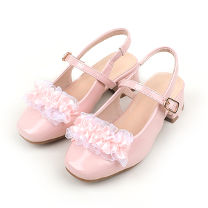 Nouvelles chaussures à talons pour filles, en dentelle et perles, style princesse, pour l'été, la danse, les spectacles scolaires et les fêtes. - Product Image 1
