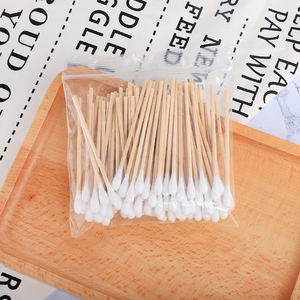 Hisopos desechables para pruebas, hisopos de algodón para uso médico en salas limpias con punta de algodón cubierta y mango de madera, hisopos de algodón de grado médico - Product Image 1