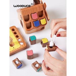 Caja de Madera Wooduce para Guardar Dientes de Leche y Cabello de Bebé con Techo Colorido - Product Image 4