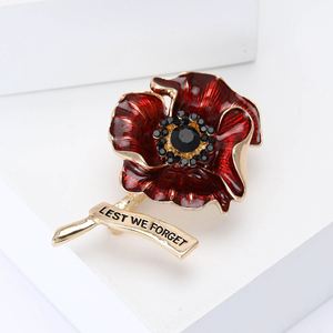 Broche de flor de amapola conmemorativa de campo de batalla de aleación creativa para hombres y mujeres, abrigo de traje Boutonniere Don't - Product Image 3