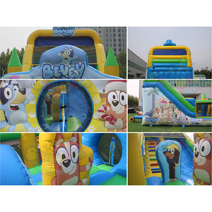 Château gonflable bleu pour fête, chien <span class=keywords><strong>bingo</strong></span>, château gonflable extérieur avec toboggan, château gonflable pour enfants à vendre - Product Image 6