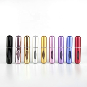 Unisex Round Shape Fancy Mini Bottom Fill Refillable Aluminum Perfume Oil Bottles Set Pump Perfume Atomizer