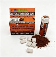 Chewing-gum énergétique sans sucre avec extrait de guarana, saveurs menthe et café, OEM, marque privée